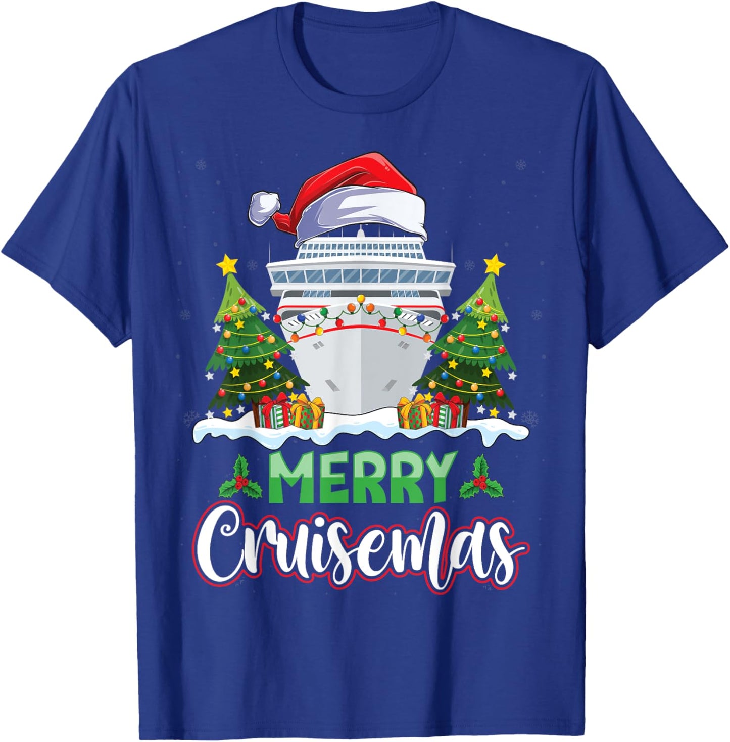 Merry Cruisemas Funny Vacation Cruise Ship Christmas Holiday T-Shirt - T-Shirt | Royal