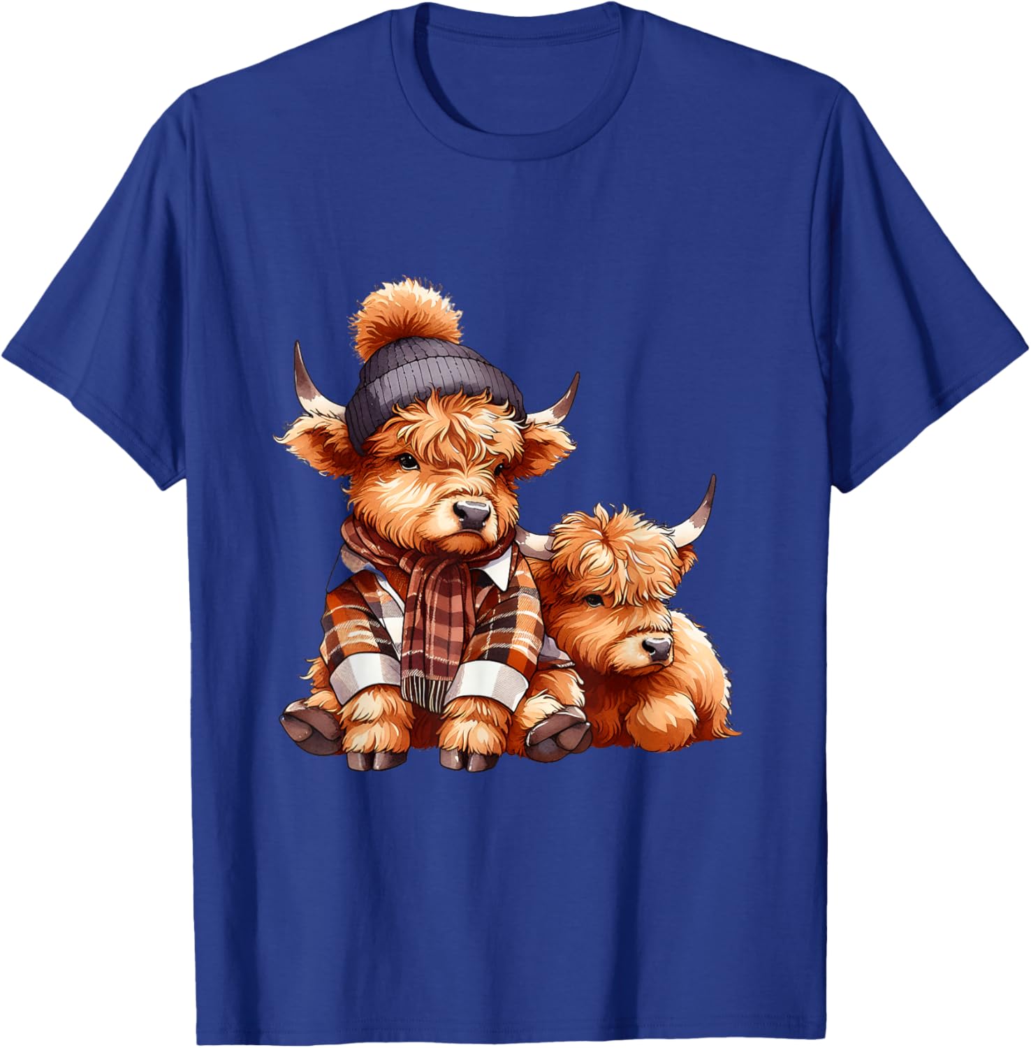 Cute Baby Highland Cow Fall Autumn Thanksgiving Kids Women T-Shirt - T-Shirt | Royal