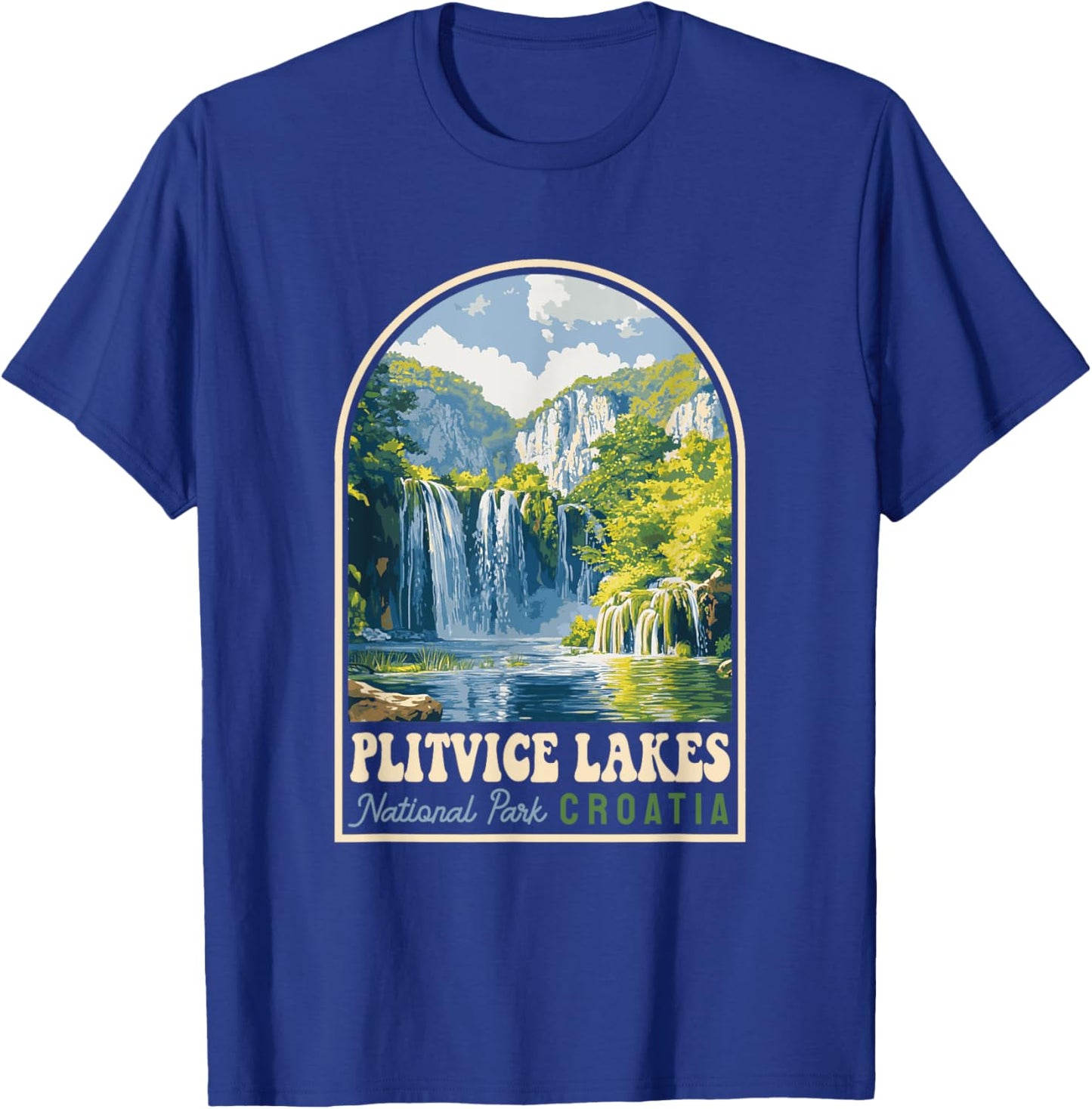 Plitvice Lakes National Park Croatia Souvenir Retro T-Shirt - T-Shirt | Royal