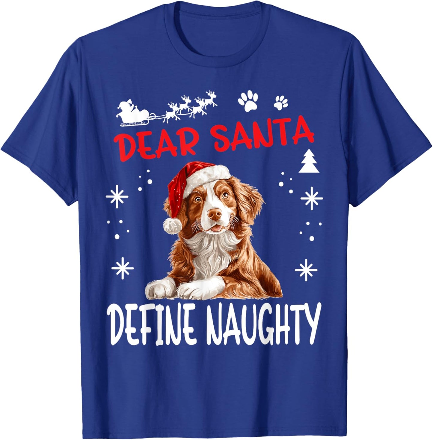Cute Nova Scotia Duck Tolling Retriever Dog Christmas Dear T-Shirt - T-Shirt | Royal
