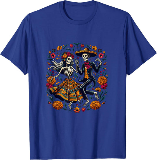 Dia De Los Muertos Skeletons Dancing Mexican Day Of The Dead T-Shirt - T-Shirt | Royal