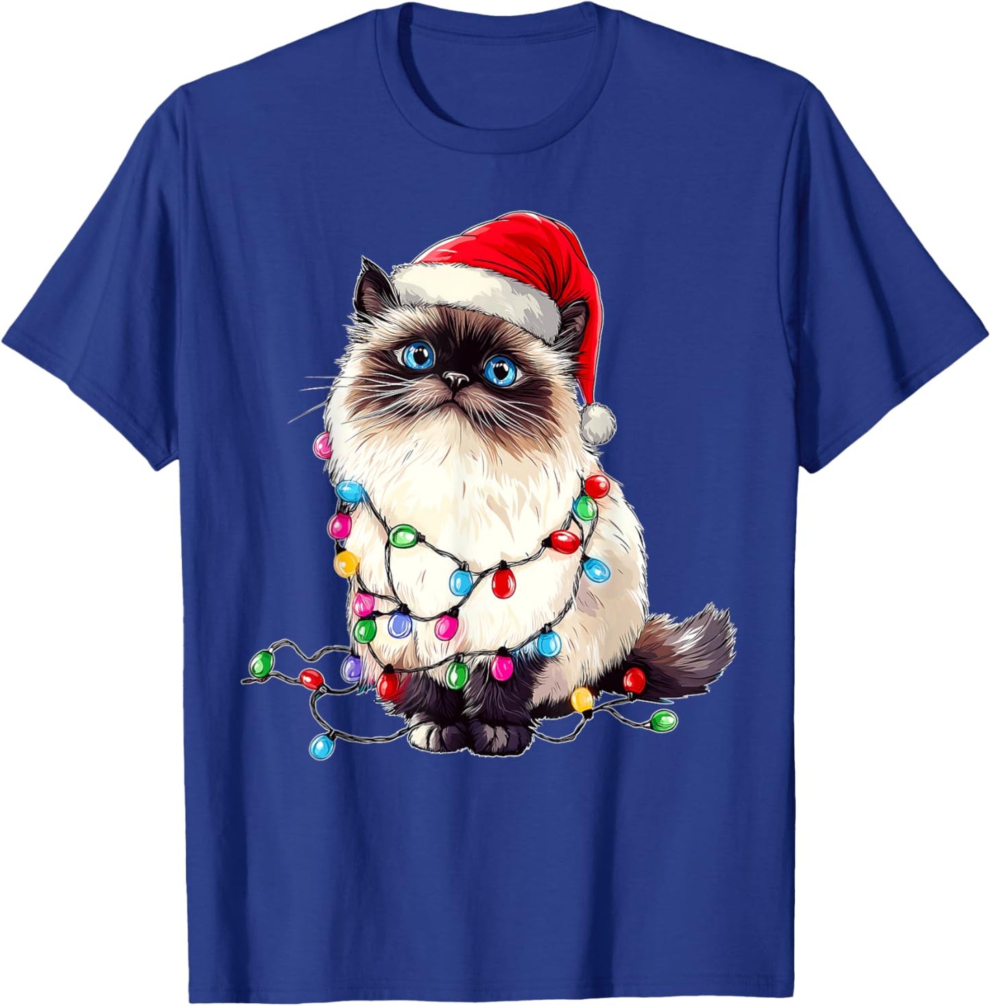 Himalayan Cat Christmas Hat Xmas T-Shirt - T-Shirt | Royal