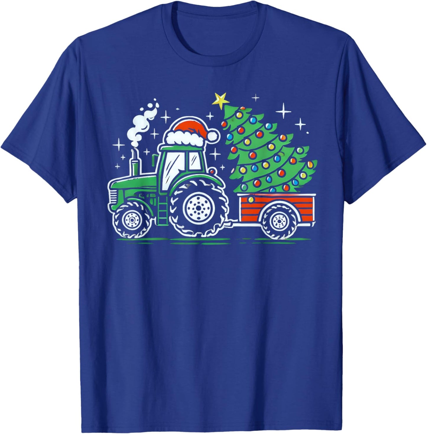 Farm Truck Christmas Tree Tractor Farmer Xmas Boys Kids T-Shirt - T-Shirt | Royal