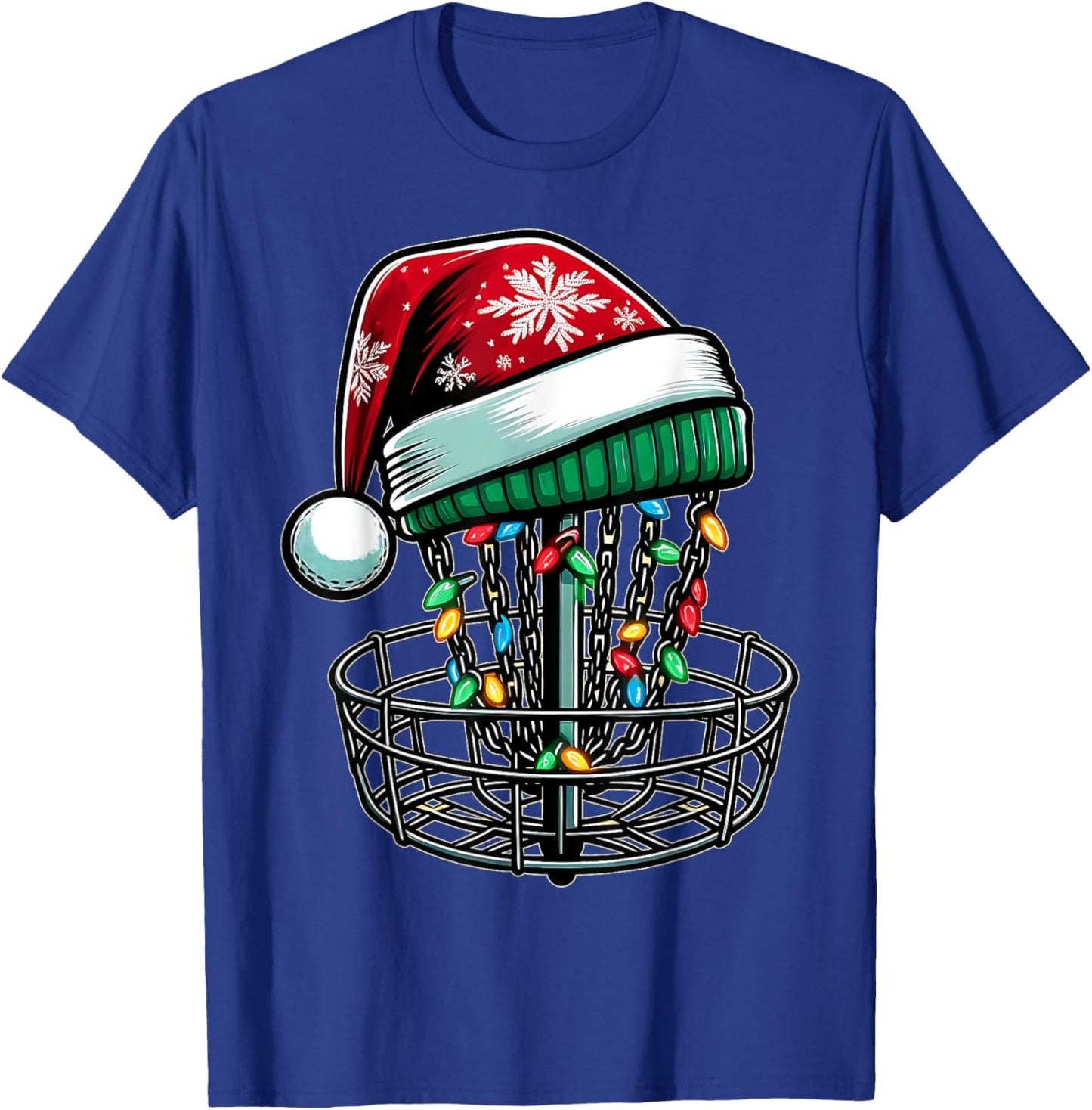 Disc Golf Disc Golfing Disc Golfer Christmas Hat Xmas T-Shirt - T-Shirt | Royal