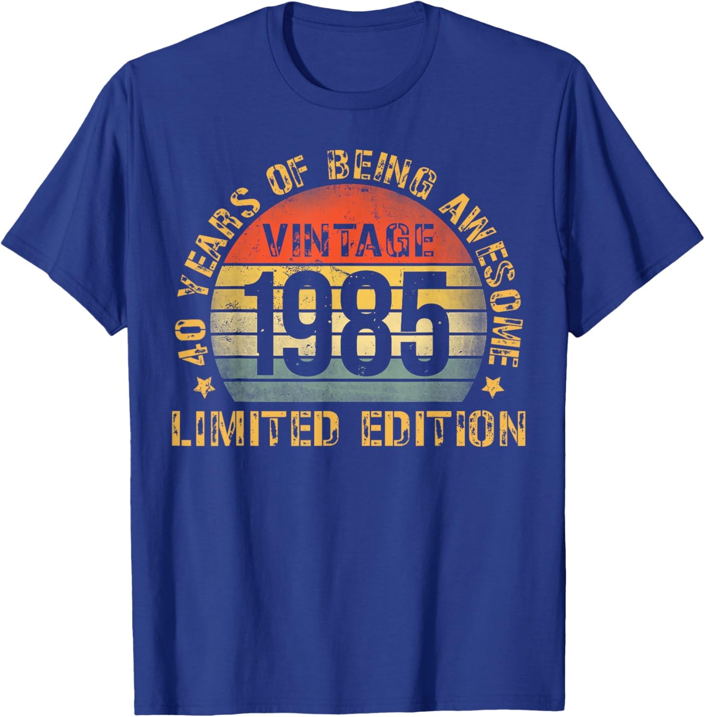 40 Year Birthday Decorations Men Gag 40yr 1985 40th Birthday T-Shirt - T-Shirt | Royal