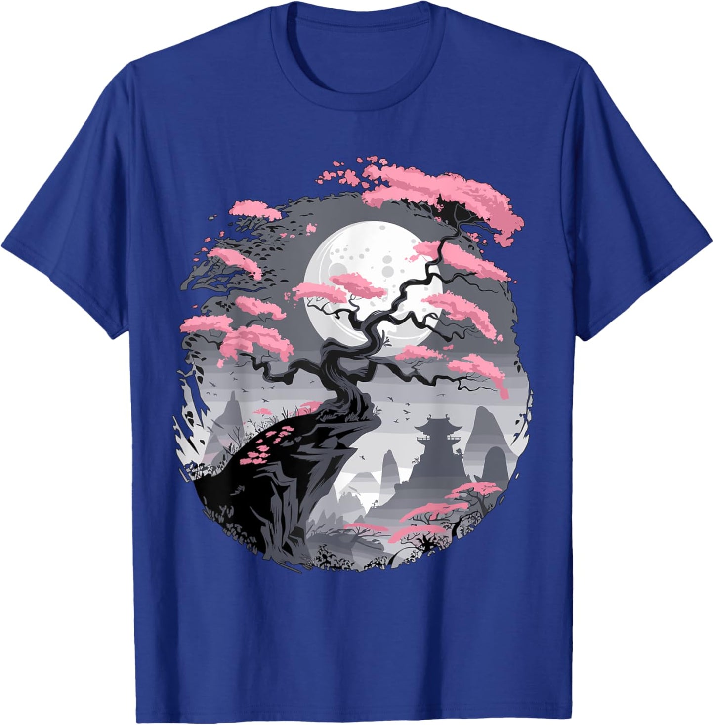 Japanese Sakura Garden Mount Fuji Cherry Blossom T-Shirt - T-Shirt | Royal