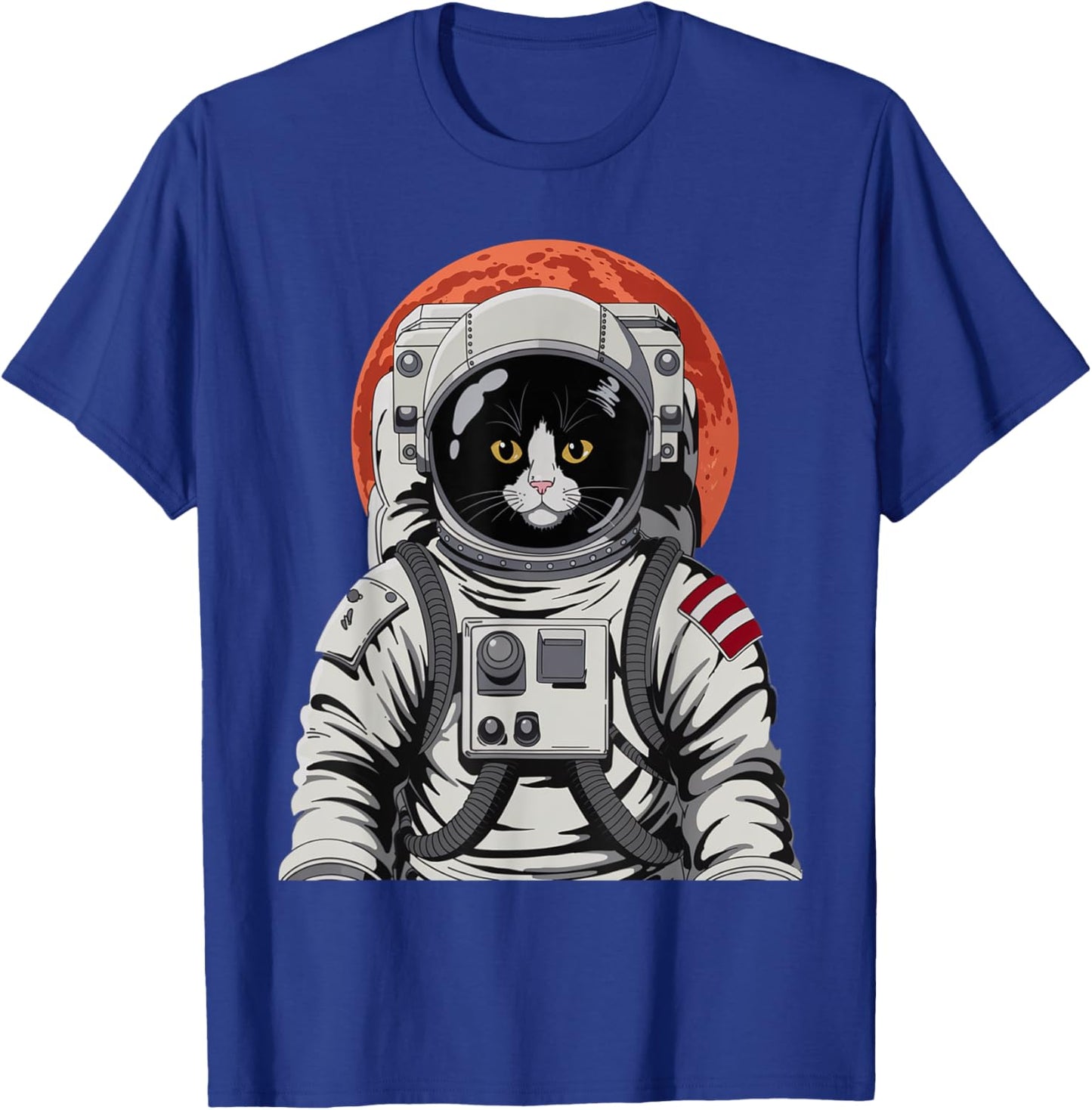 Space Cat Astronaut Cat Helmet Graphic Cat Space Women Kids T-Shirt - T-Shirt | Royal