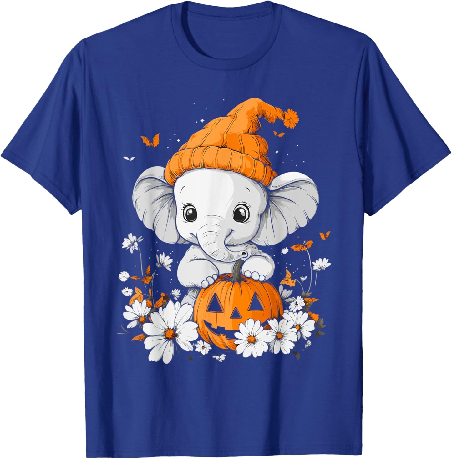 Halloween Pumpkin Flower Girls Boys Kids Elephant Halloween T-Shirt - T-Shirt | Royal