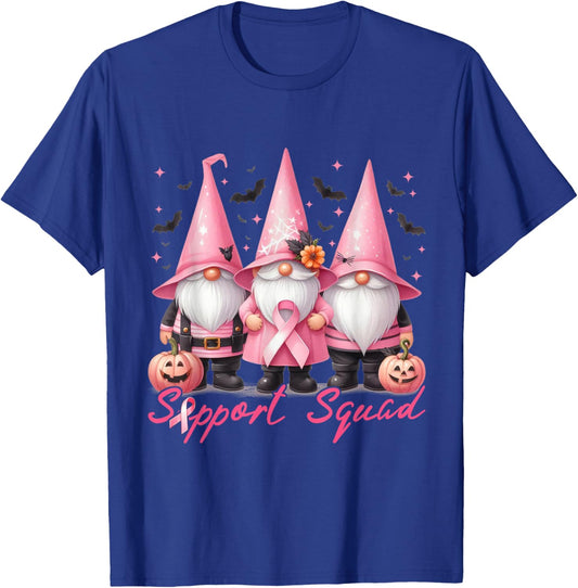 Support Squad Pink Ribbon Breast Cancer Awareness T-Shirt - T-Shirt | Royal