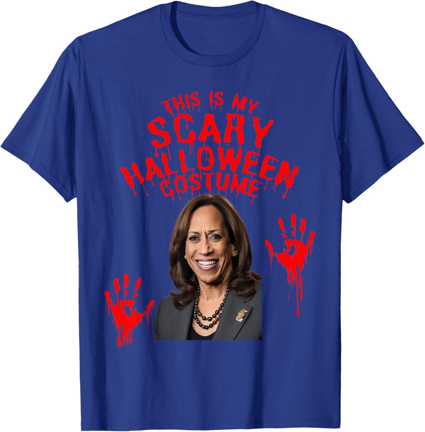 Funny Kamala Harris Scary Halloween Gag President Costume T-Shirt - T-Shirt | Royal