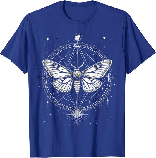 Mystical Moth Stars Celestial T-Shirt - T-Shirt | Royal