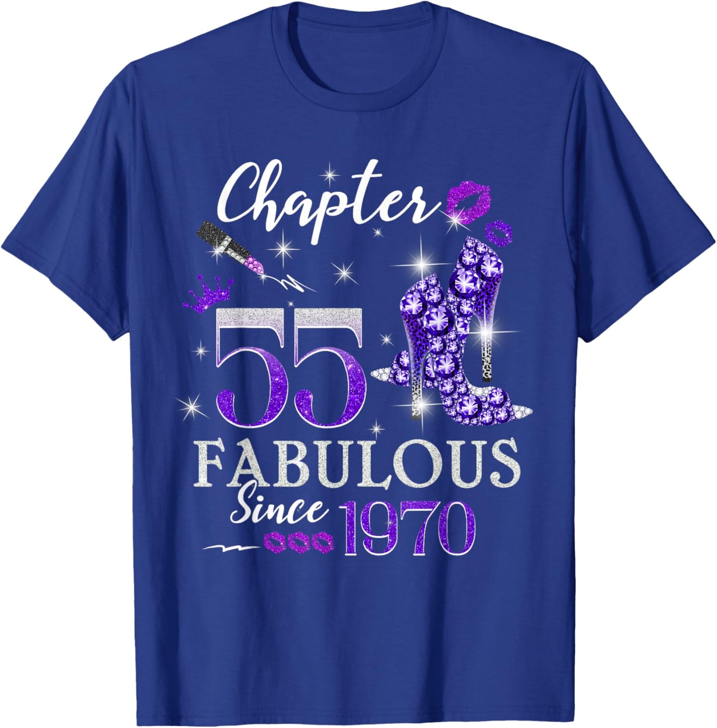 Chapter 55 Fabulous Since 1970 55th Birthday Queen Diamond T-Shirt - T-Shirt | Royal