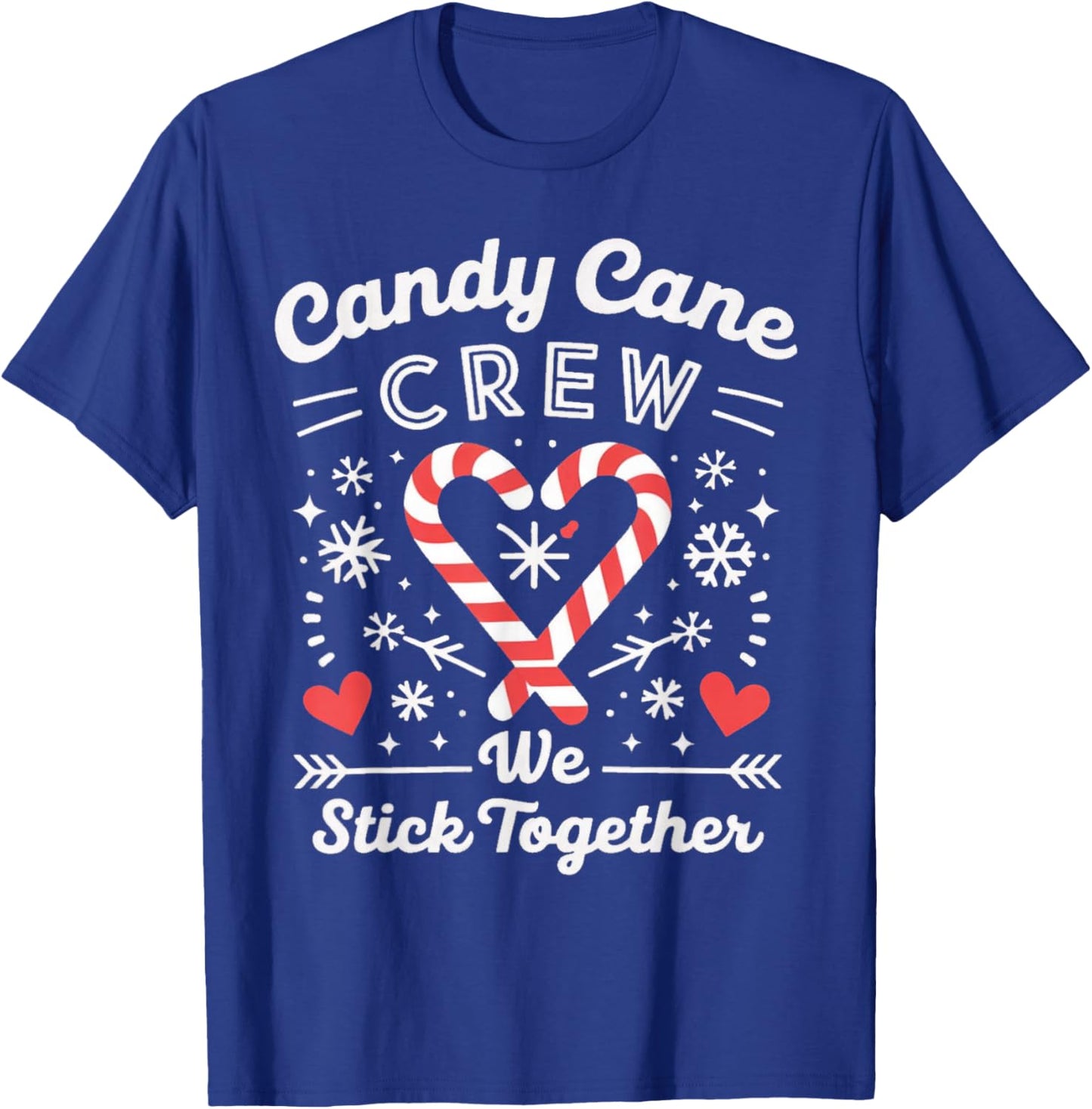 Christmas Candy Cane Heart Holiday Family Matching Pajama T-Shirt - T-Shirt | Royal