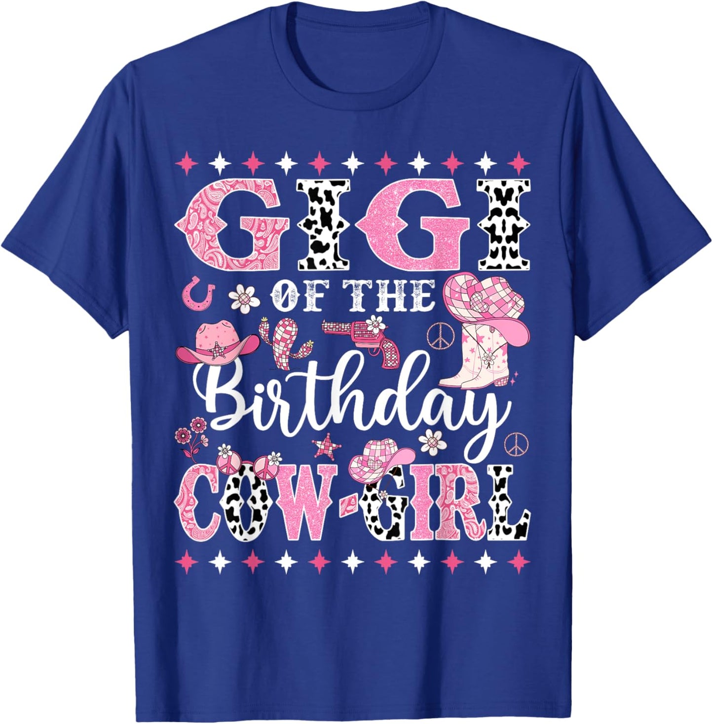 Cowgirl Birthday Matching Family Gigi Of The Birthday CowGirl Rodeo -Kids, -Adults Black Small Short Sleeve T-Shirt - T-Shirt | Royal