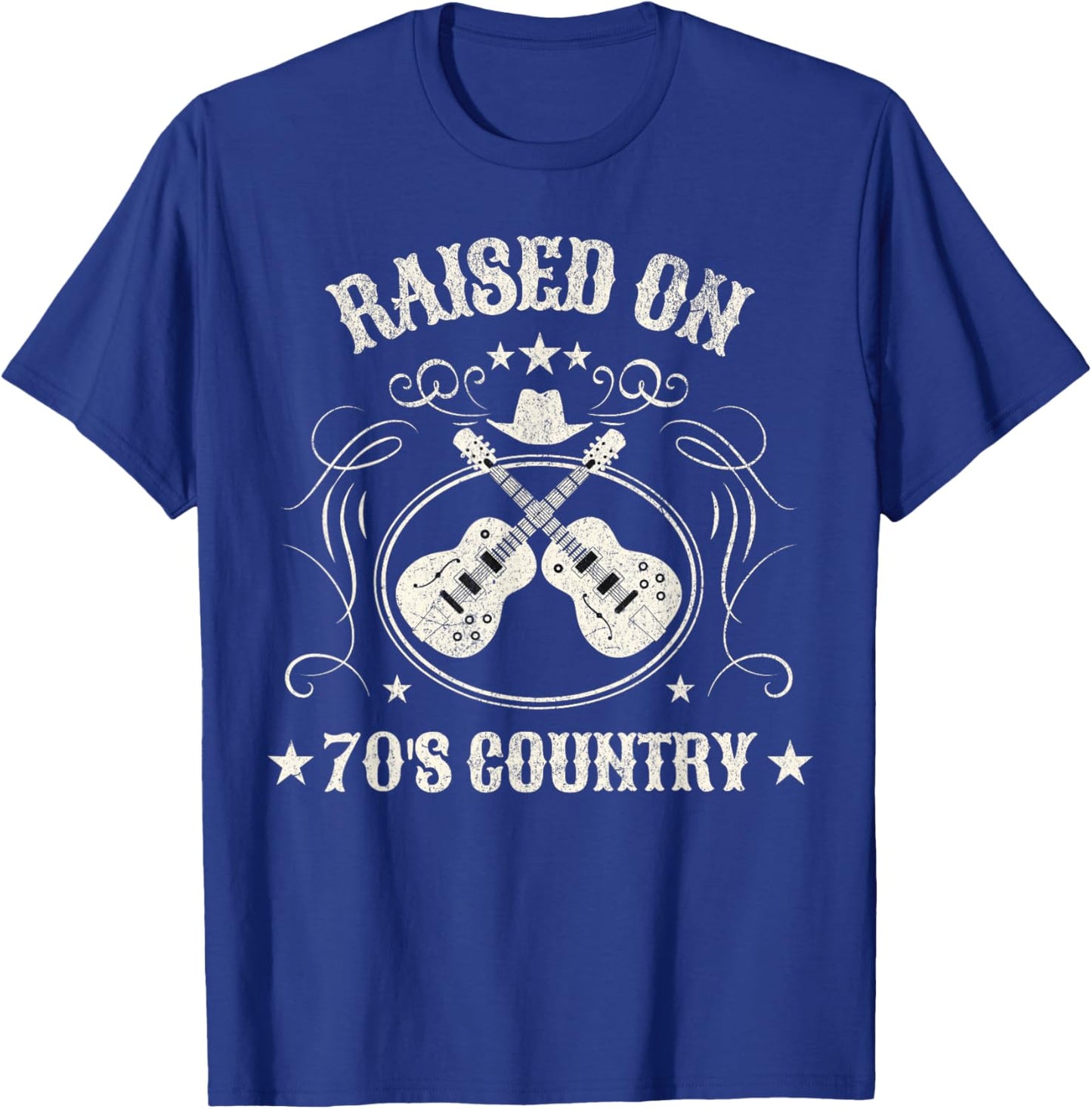 Raised On 70's Country Music Lover T-Shirt - T-Shirt | Royal