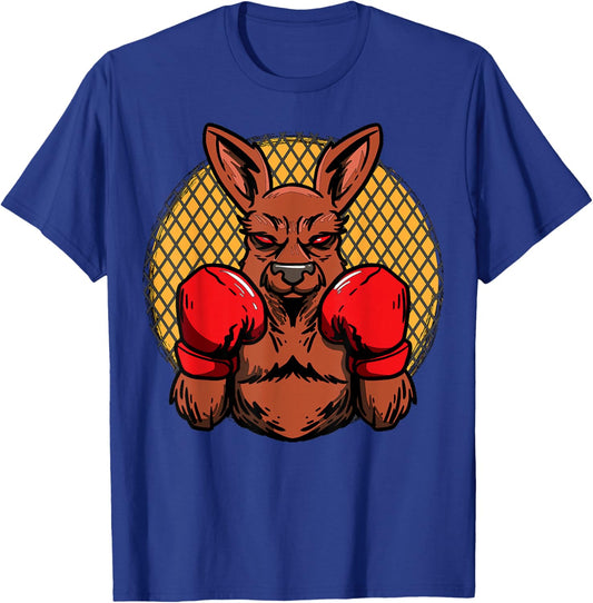 Cartoon Kangaroo Boxer In Boxing Gloves For Adults T-Shirt - T-Shirt | Royal