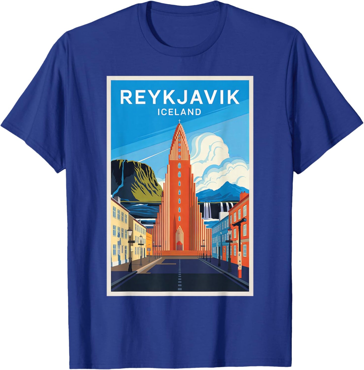 Reykjavik Iceland Vintage Travel Design for Fans T-Shirt - T-Shirt | Royal