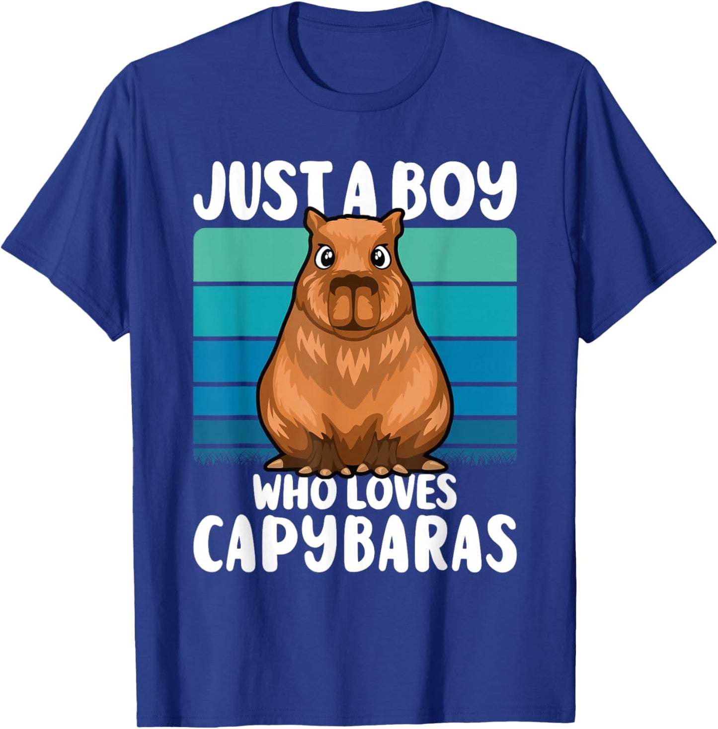 Just A Boy Who Loves Capybaras Funny Capybara Boys Kids T-Shirt - T-Shirt | Royal