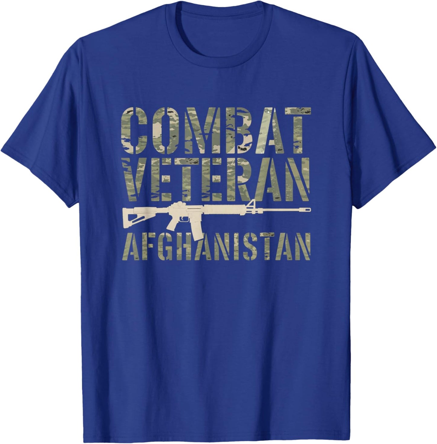 Combat Veteran Afghanistan Gulf War US Military Veteran T-Shirt - T-Shirt | Royal