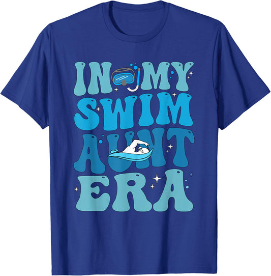Groovy In My Swim Aunt Era Swim Aunt Funny Retro T-Shirt - T-Shirt | Royal