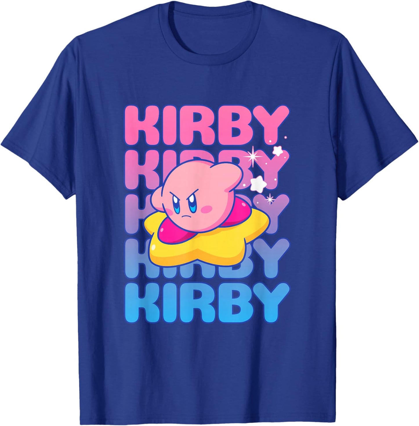 Kirby Nintendo Big Bubble Text Stack T-Shirt - T-Shirt | Royal
