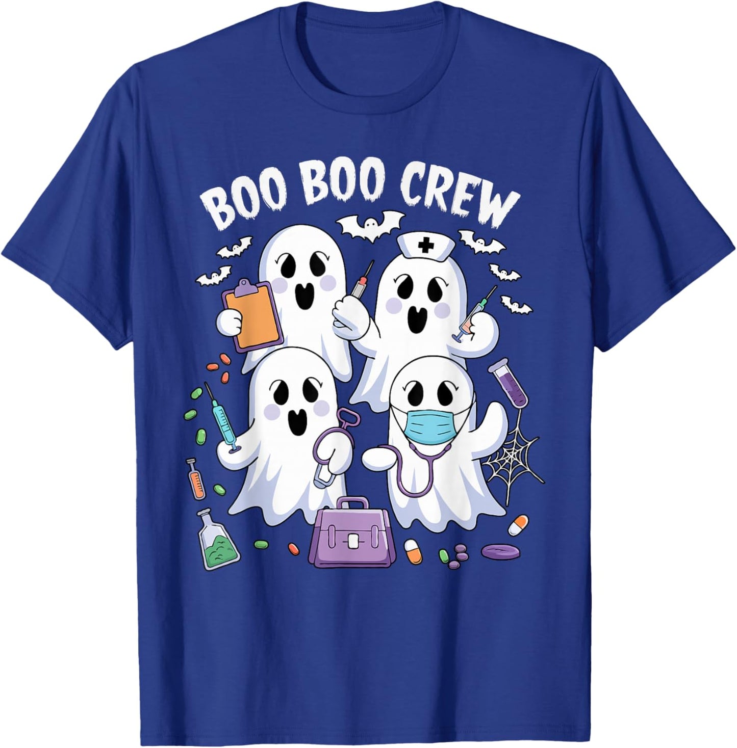Boo boo Crew Nurse Halloween Funny Ghost Nurse Women T-Shirt - T-Shirt | Royal