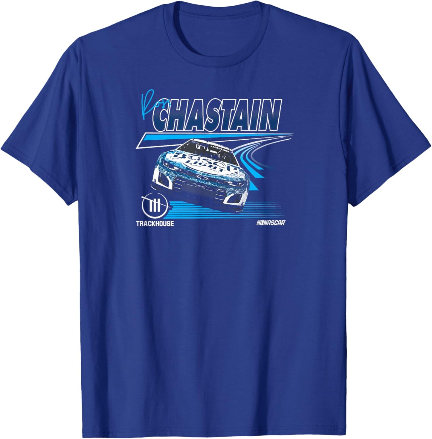 NASCAR - Ross Chastain Trackhouse Race Lines Black T-Shirt - T-Shirt | Royal