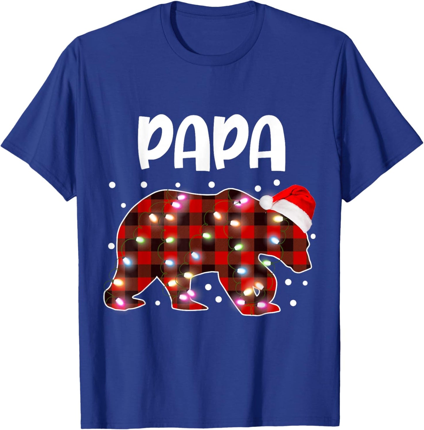 Papa Bear Red& Black Plaid Flannel Christmas Family Pajamas T-Shirt - T-Shirt | Royal