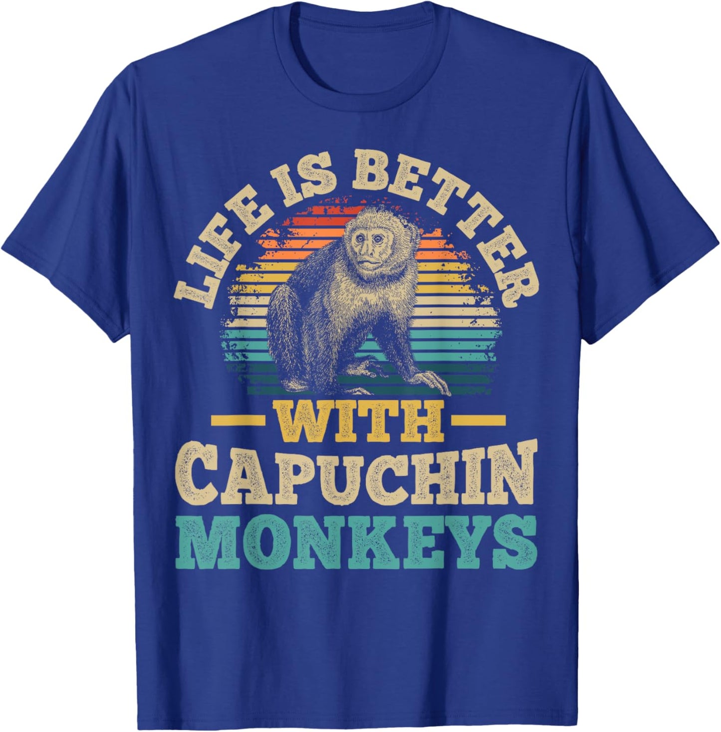 Monkey and Capuchin Monkey Design for a Capuchin Monkey fan T-Shirt - T-Shirt | Royal