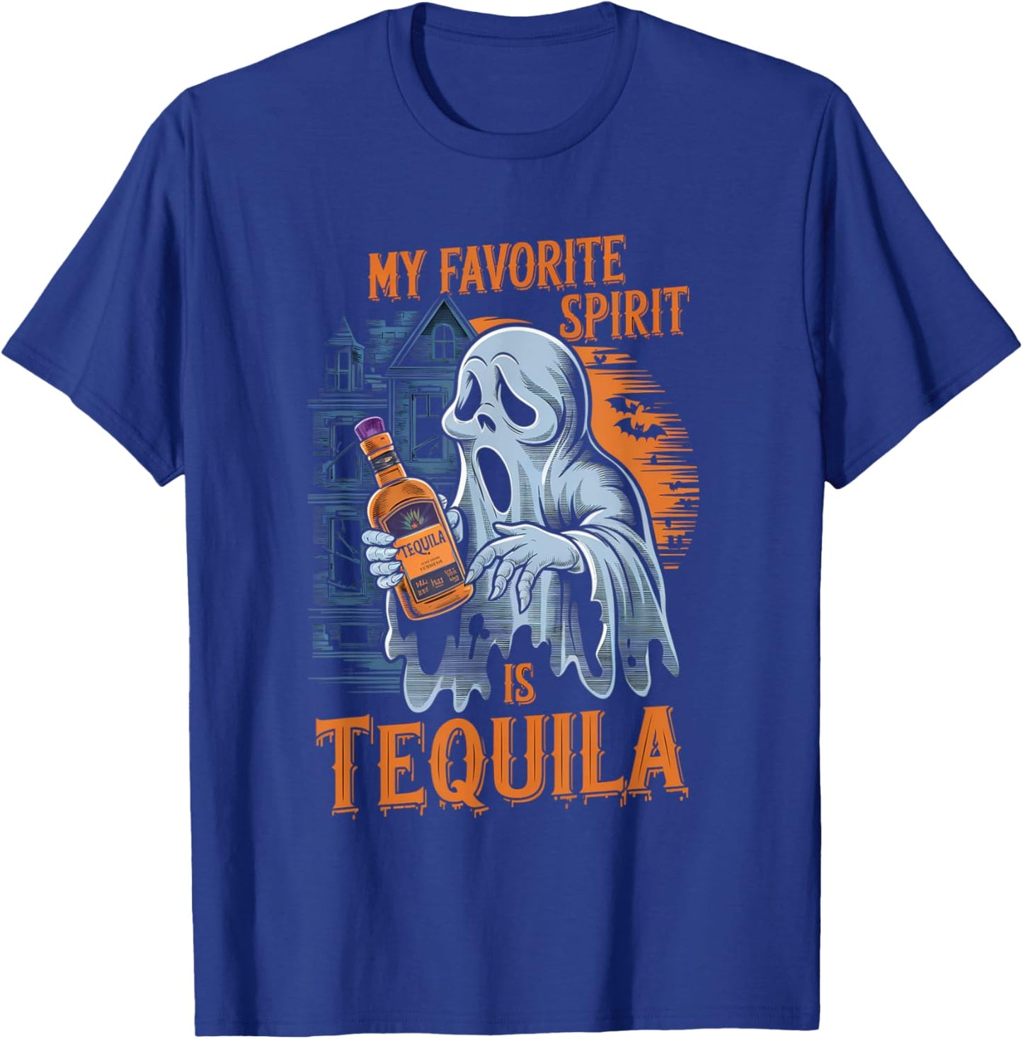 My Favorite Spirit Is Tequila Ghost Halloween Tequila T-Shirt - T-Shirt | Royal