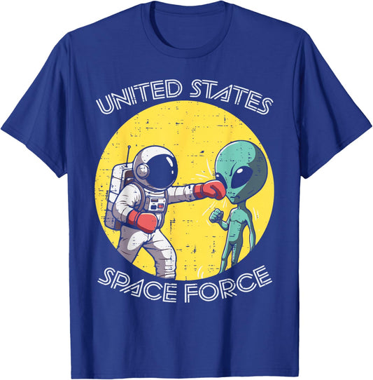 Astronaut Punch Alien United States Space Force Men Boys Kid T-Shirt - T-Shirt | Royal