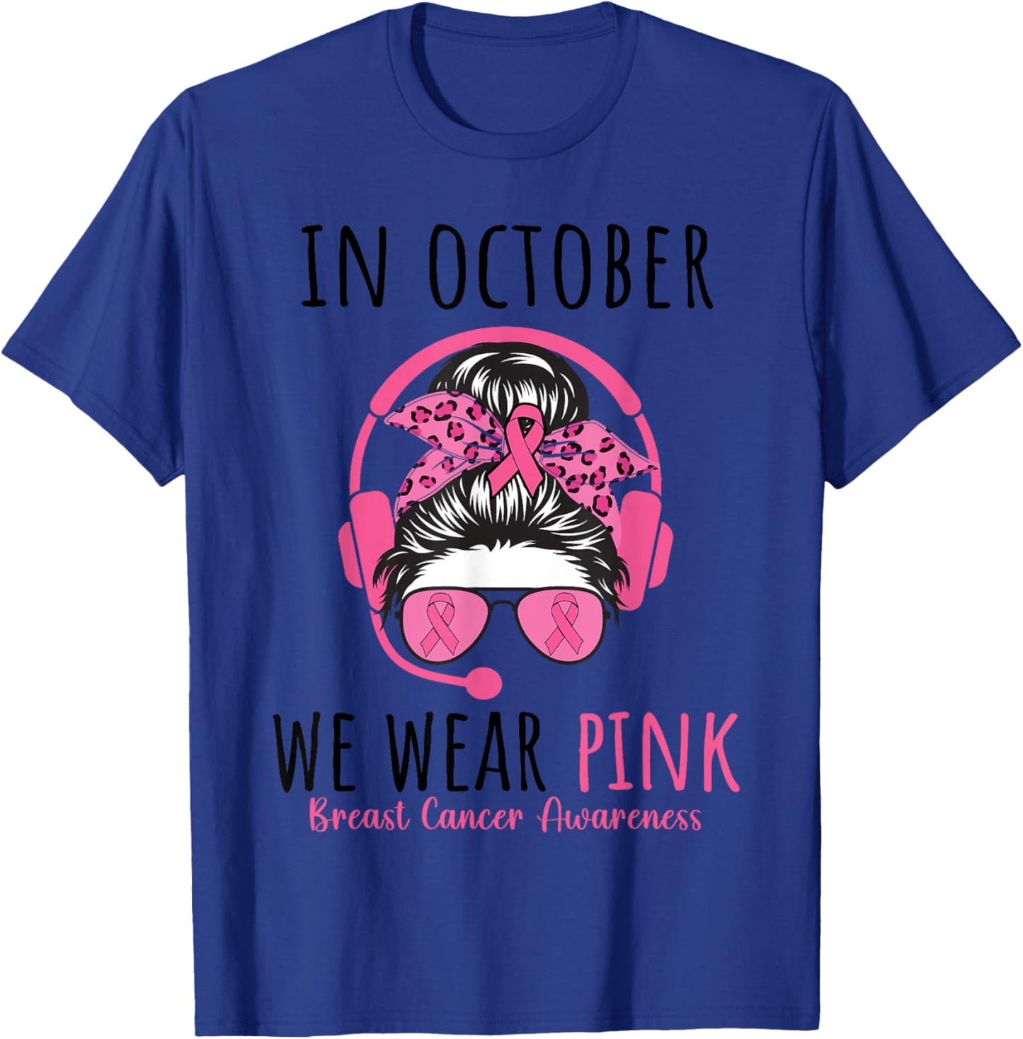 Dispatcher Breast Cancer Awareness Pink Ribbon Women T-Shirt - T-Shirt | Royal