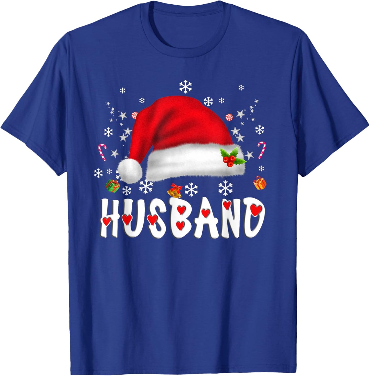 Husband Santa Christmas Family Matching Pajamas Xmas T-Shirt - T-Shirt | Royal