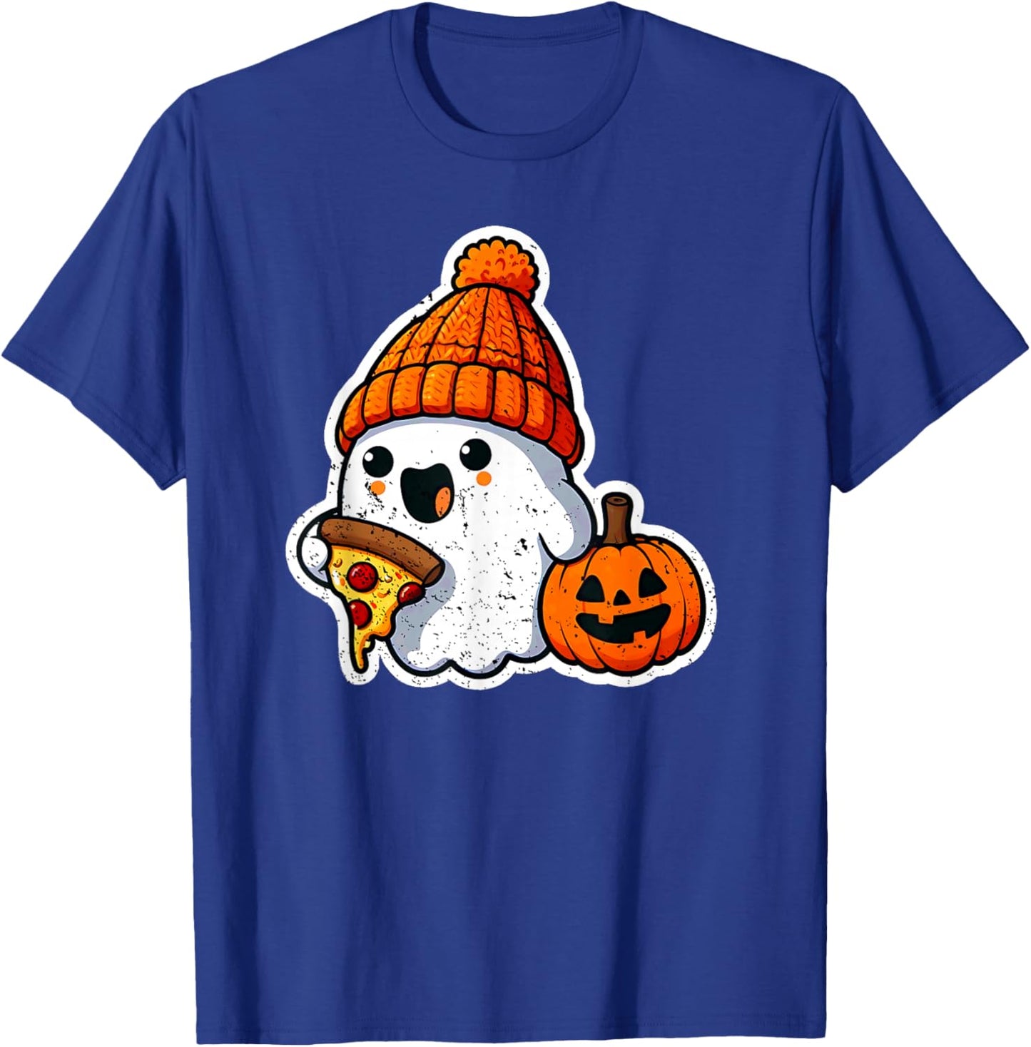 Halloween Ghost Pizza Foodie Cute Costume Girl Kids Women T-Shirt - T-Shirt | Royal