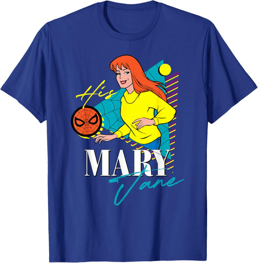 Marvel Spider-Man Retro Couples Matching His Mary Jane T-Shirt - T-Shirt | Royal