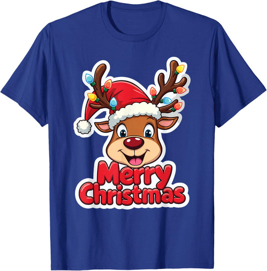 Merry Christmas Reindeer Xmas Family Winter Joy T-Shirt - T-Shirt | Royal