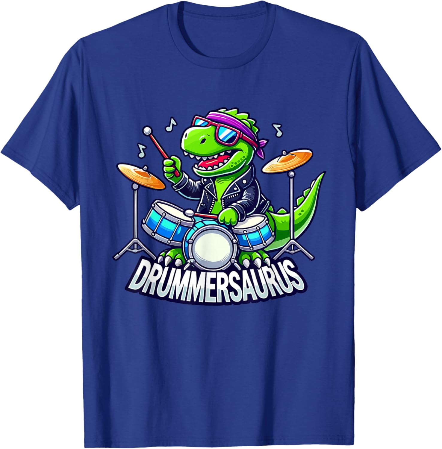 Drummer Drums | Drummersaurus, Funny Dinosaur, Boy, Musician T-Shirt - T-Shirt | Royal