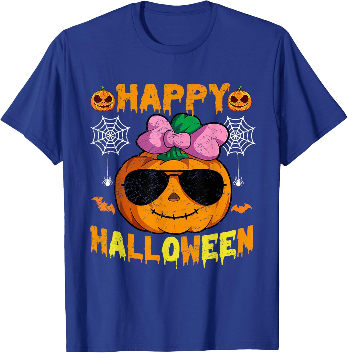 Funny Halloween Trick Or Treat Pumpkin Happy Halloween 2025 T-Shirt - T-Shirt | Royal