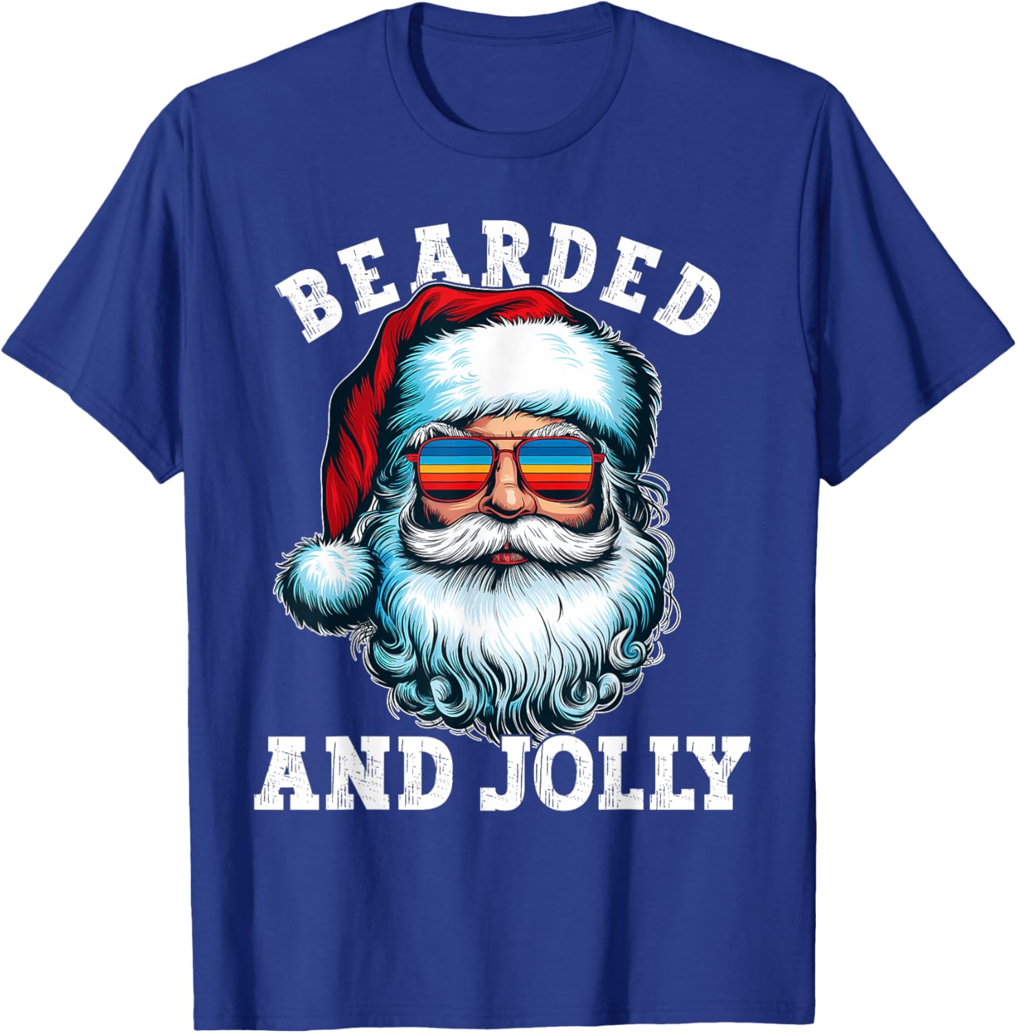Vintage Bearded And Jolly Gift Christmas T-Shirt - T-Shirt | Royal