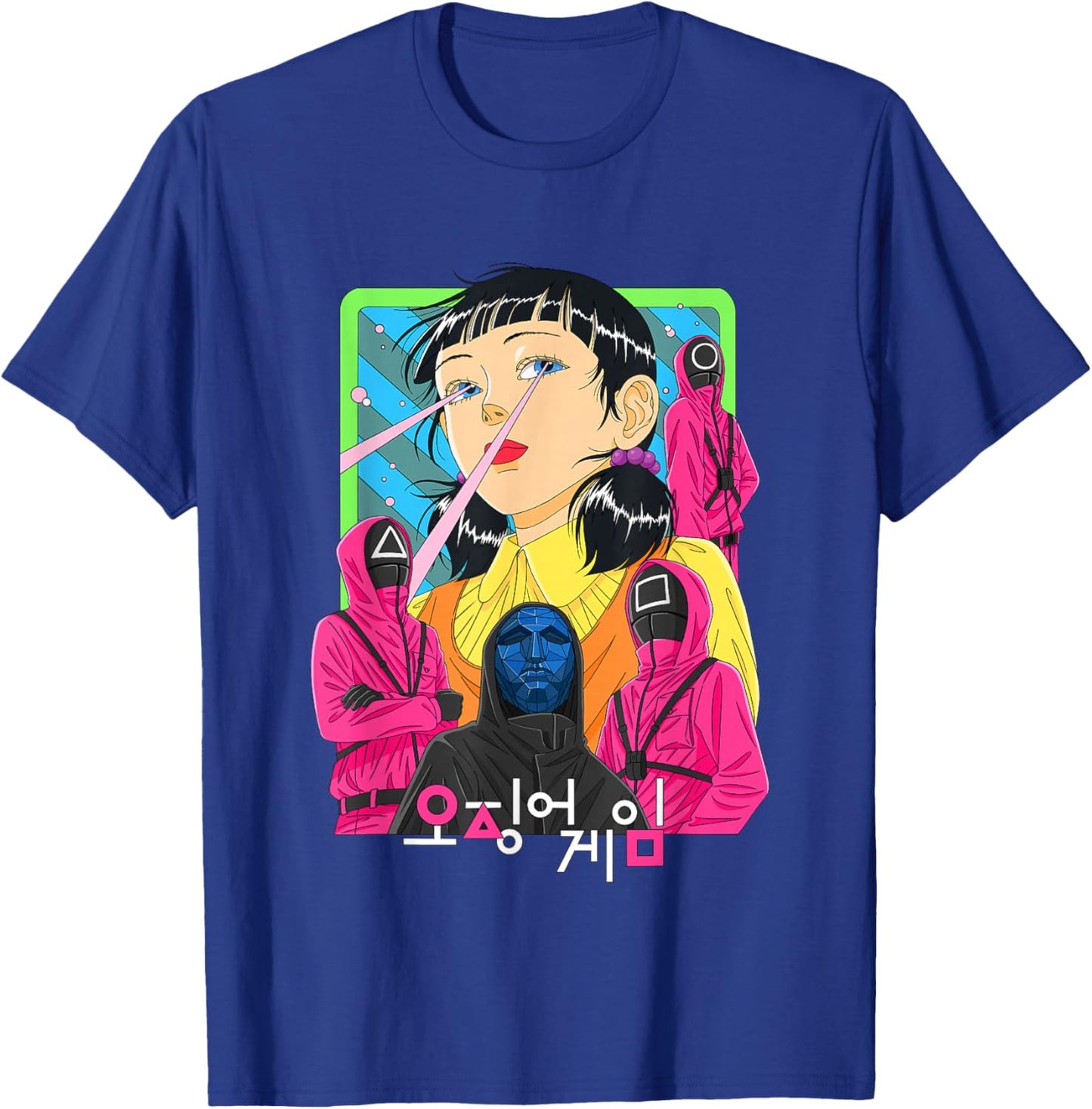 Squid Game 2 Young-Hee Front Man & Guards Animated Poster T-Shirt - T-Shirt | Royal