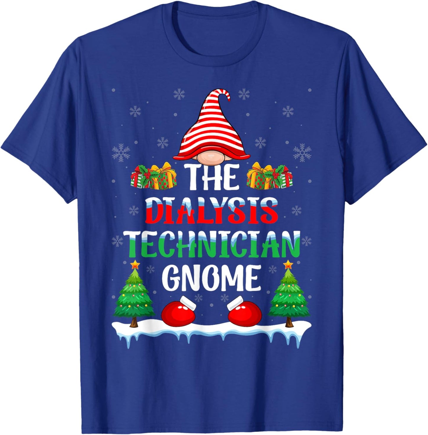 The Dialysis Technician Gnome - Kidney Nurse Christmas T-Shirt - T-Shirt | Royal
