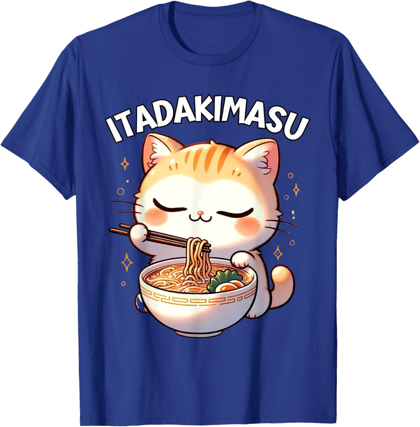 Ramen Cat Kawaii Anime Cat Ramen Lover Itadakimasu T-Shirt - T-Shirt | Royal