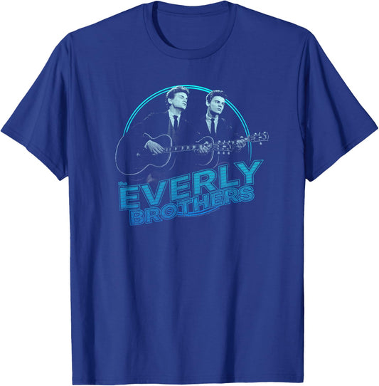 The Everly Brothers Blue Guitar Photo T-Shirt - T-Shirt | Royal