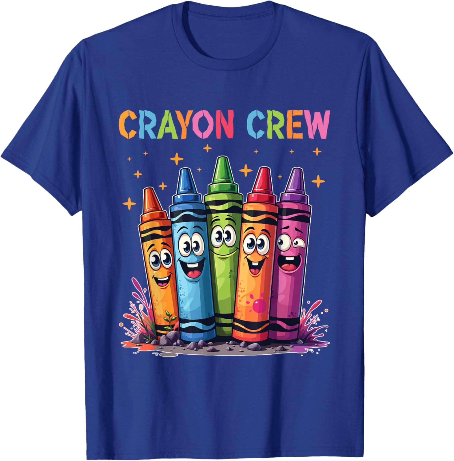 Coloring Art Drawing Color Funny Crayon Crew T-Shirt - T-Shirt | Royal
