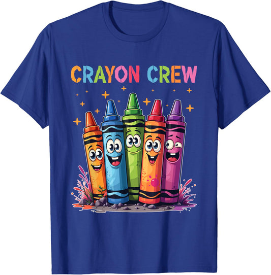 Coloring Art Drawing Color Funny Crayon Crew T-Shirt - T-Shirt | Royal