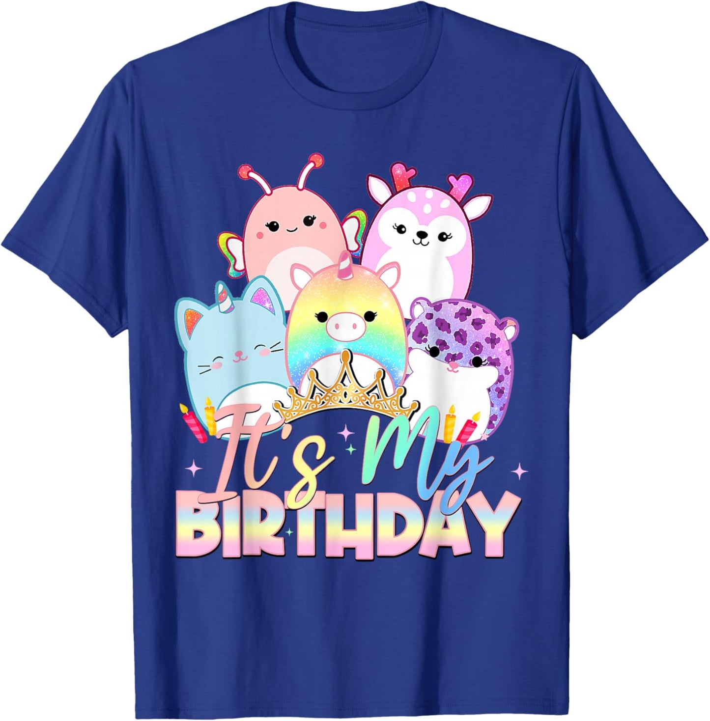 Birthday Party It's My Birthday Squish Squad Mallow Girls T-Shirt - T-Shirt | Royal