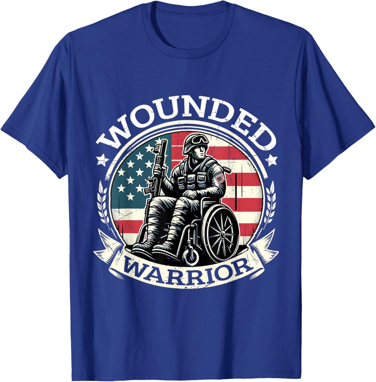Wounded Warrior American Hero Veteran Military Support T-Shirt - T-Shirt | Royal