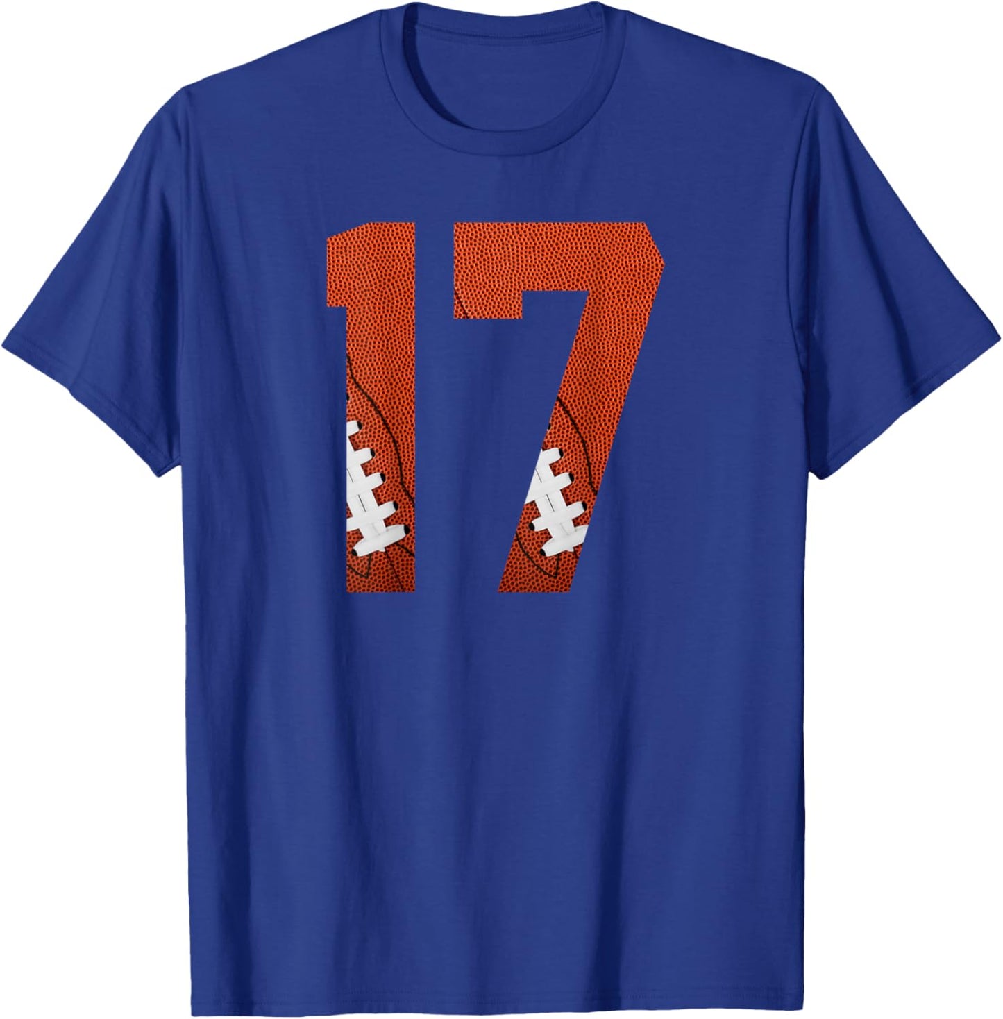 Number 17 BACKSIDE - American Football Jersey Numbered T-Shirt - T-Shirt | Royal
