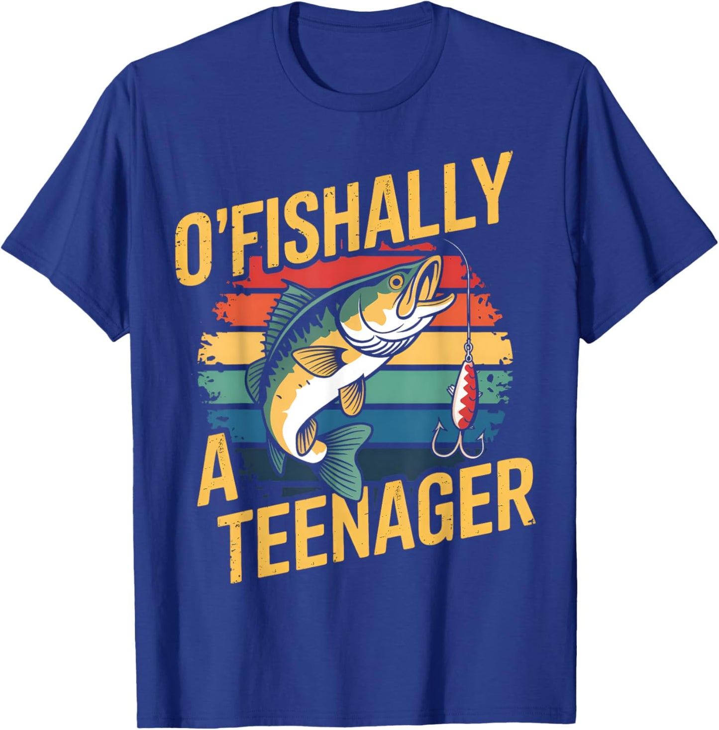 Vintage O'Fishally A Teenager Bass Fishing T-Shirt - T-Shirt | Royal