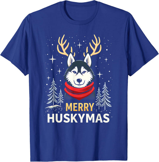 Ugly Christmas Siberian Husky Dog Husky Merry Huskymas Women Kids T-Shirt - T-Shirt | Royal